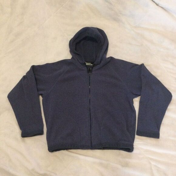 L.L. Bean Tops - LL Bean Women's Large Polartec Fleece Full Zip Spring Jacket Hoodie Blue‎